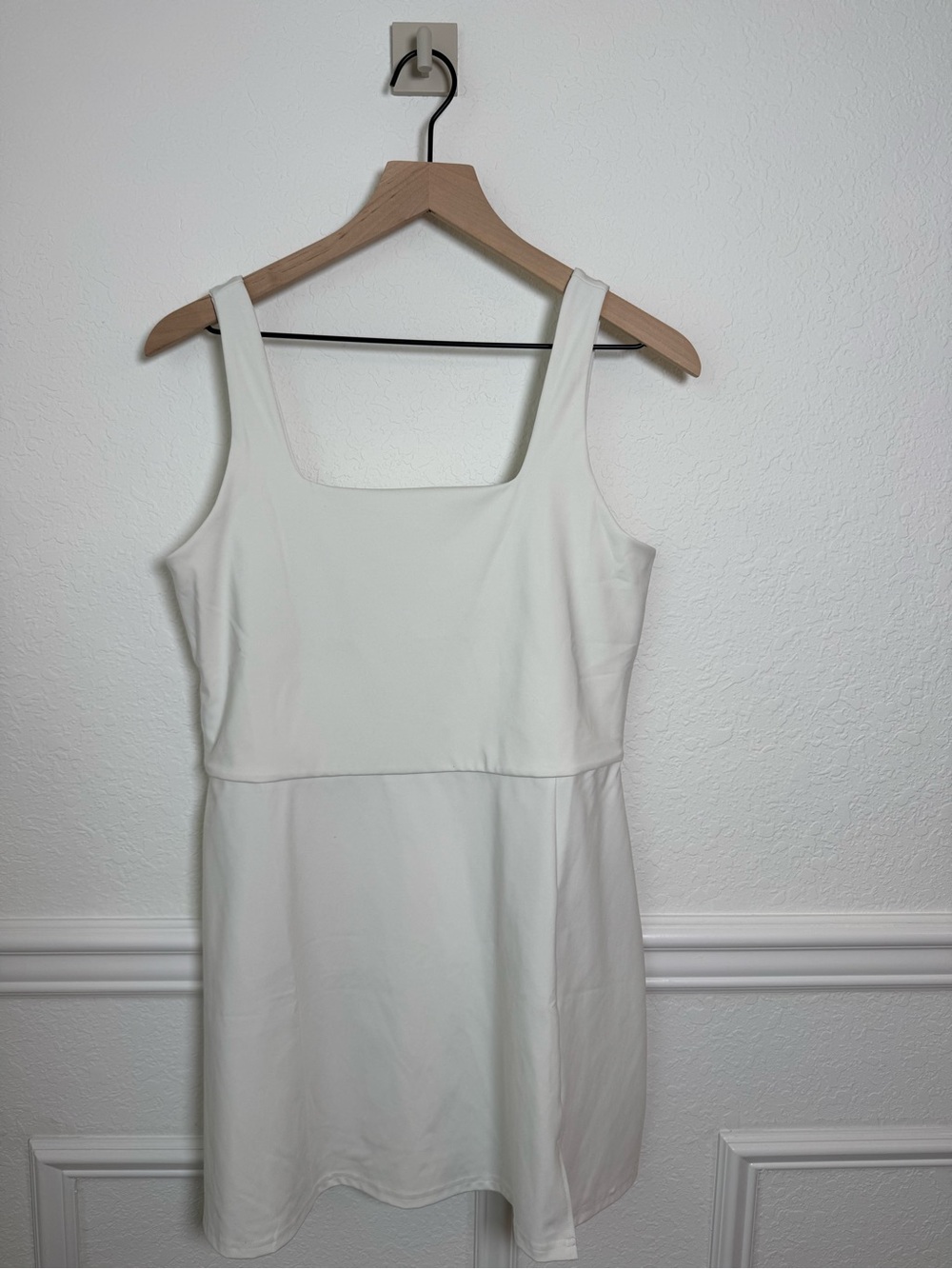 H&M Move White Square Neck Athletic Tennis Dress Size L